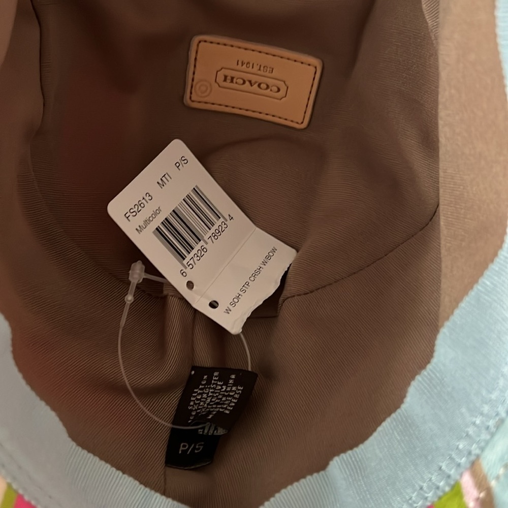 NWT Coach Ladies Belted Multicolor Stripped Hat Size P/S - Picture 4 of 6